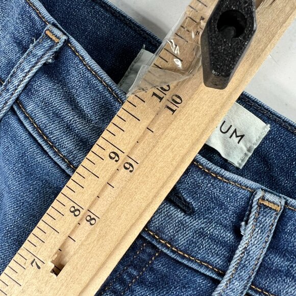 Denim Forum Jean Women 28x24 Nico Mid Rise Skinny Crop Blue Stretch Denim Tag 28 - Picture 15 of 16